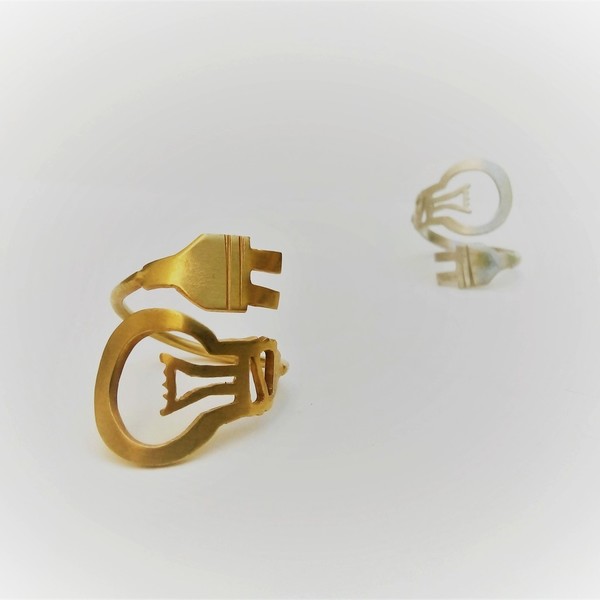 Δαχτυλίδι Λάμπα - Φις - ασήμι, chevalier, μικρά, μπρούντζος - 2