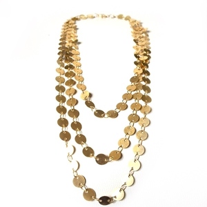 Layer gold plated chain necklace - μοντέρνο, κοντά, layering, μπρούντζος, επιχρυσωμένο στοιχείο - 2