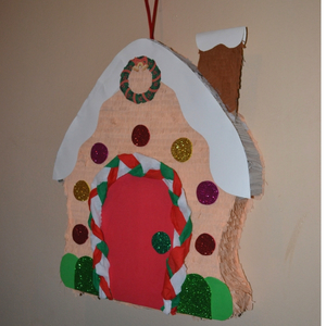 Πινιάτα Μπισκοτόσπιτο (gingerbread house) - πάρτυ, χριστουγεννιάτικο, πινιάτες, χριστούγεννα - 2