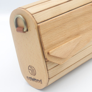 Ξύλινη τσάντα με φυσικό ξύλο οξιάς - ξύλο, clutch - 2