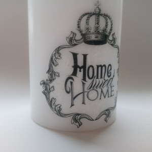 Διακοσμητικό Λευκό Κερί Home Sweet Home - κορώνα, decor, κερί - 3