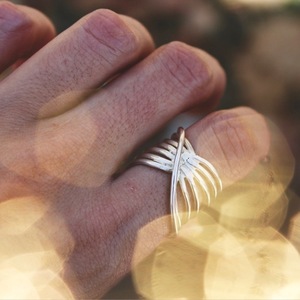 Ασημένιο δαχτυλίδι σε δακτυλίους κατασκευασμένο με ασήμι 925 ( labyrinth ring design) - ασήμι, ασήμι 925, επάργυρα, minimal, σταθερά, μεγάλα