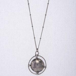 Κολιέ-κρεμαστό στρογγυλό σε ασήμι 925 ( circle hammered pendant) - ασήμι, charms, ασήμι 925, κοντά