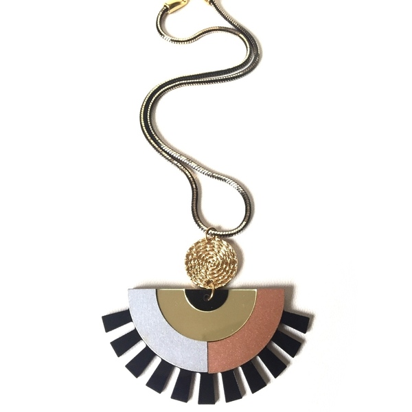 Sunset plexi necklace - μοντέρνο, γυναικεία, κοντά, plexi glass, faux bijoux