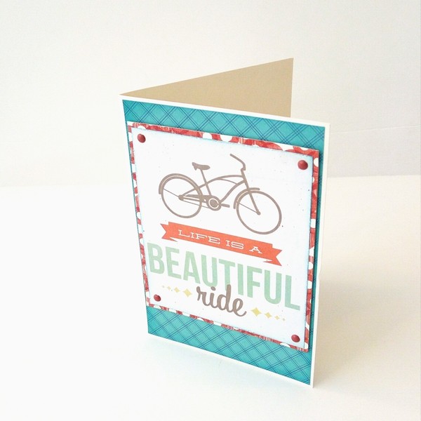 Κάρτα χειροποίητη με ποδήλατο - δώρο, scrapbooking, γενική χρήση - 4