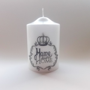 Διακοσμητικό Λευκό Κερί Home Sweet Home - κορώνα, decor, κερί - 4