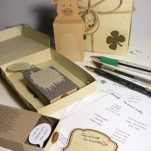 Emotibox 3D ευχητήρια καρτούλα σκύλος, κατσίκα ή γουρούνι - λούτρινα, δώρα γενεθλίων, γενική χρήση, δώρο έκπληξη - 5