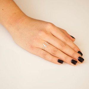 Μικρό δαχτυλίδι με μπάρες - chevalier, ορείχαλκος, αυξομειούμενα, φθηνά - 2