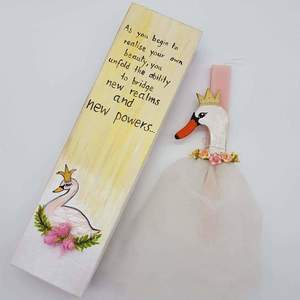 Πασχαλινή λαμπάδα "Swan beauty" - κορίτσι, λαμπάδες, για παιδιά, ζωάκια - 2
