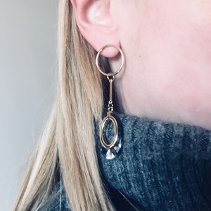 Blue drops earrings - μοντέρνο, επιχρυσωμένα, μακριά, minimal, κρεμαστά