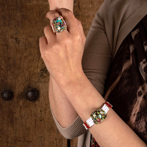 ATHINA MAILI - Υφαντό δαχτυλίδι με μαργαριτάρια - μαργαριτάρι, χειροποίητα, boho, ethnic - 4