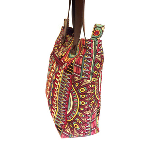 Boho τσάντα - tote bag με λουριά δερματίνης - ώμου, μεγάλες, all day, tote - 4