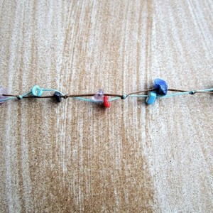 multicolor anklet| χειροποιητο βραχιολι ποδι πολυχρωμο - πολύχρωμο, minimal, σταθερά, ποδιού - 2