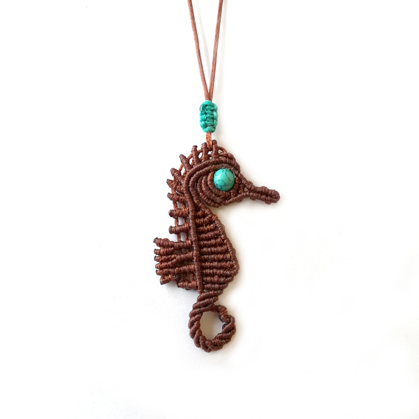 Seahorse necklace!!!! - ιδιαίτερο, χαολίτης, μακραμέ