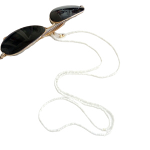 Kορδόνι για γυαλιά με άσπρες χάντρες - κορδόνια, χάντρες, trend, κορδόνια γυαλιών - 3