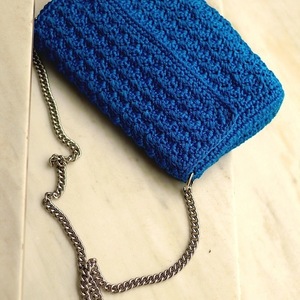 Χειροποίητη πλεκτή τσάντα ώμου - αλυσίδες, ώμου, crochet, πλεκτές τσάντες, μικρές - 4