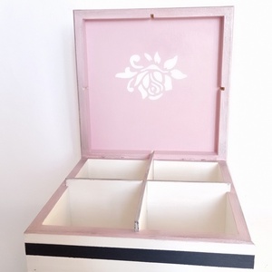 Ξύλινο κουτάκι θήκη κοσμημάτων 16×16×7,5εκ. - κορίτσι, δώρο, δώρα γενεθλίων, κοσμηματοθήκη - 4