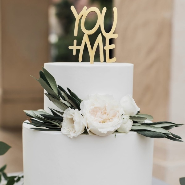 Ξύλινο διακοσμητικό τούρτας (Cake topper) You and me - επέτειος, αγ. βαλεντίνου - 3