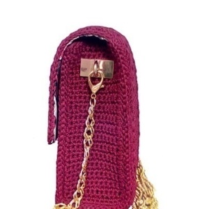 Πλεκτή τσάντα σχέδιο zig zag puff - ώμου, χιαστί, crochet, πλεκτές τσάντες, δώρα για γυναίκες - 2