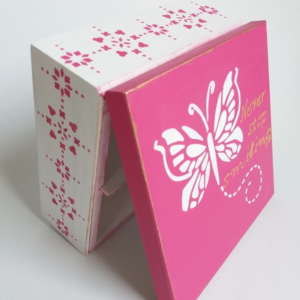 Ξύλινο κουτί θήκη κοσμημάτων τετραθέσιο 16×16×7,5εκ. - κορίτσι, οργάνωση & αποθήκευση, δώρα για βάπτιση, δώρα γενεθλίων, κοσμηματοθήκη, κουτιά αποθήκευσης, δώρο γέννησης - 4