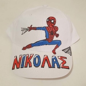 παιδικό καπελάκι jockey με όνομα και θέμα σπάιντερμαν για αγόρι ή κορίτσι ( spiderman) - όνομα - μονόγραμμα, καπέλα, καπέλο - 3