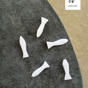 Κρεμαστό ψαράκι λευκό από μάρμαρο Θάσου και κορδόνι ρυθμιζόμενο - ημιπολύτιμες πέτρες, charms - 4
