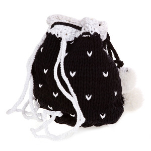 Μαύρο άσπρη τσάντα πλάτης - νήμα, πλάτης, πλεκτές τσάντες - 2