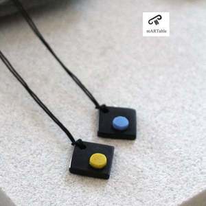 Κρεμαστό τετράγωνο μαύρο με κίτρινη μπίλια από Ελληνικό μάρμαρο και γρανίτη - ημιπολύτιμες πέτρες, charms, χειροποίητα - 4
