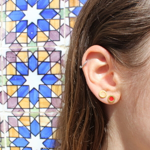 _mini color earrings - χειροποίητα μικρά σκουλαρίκια με χρώμα - καρφωτά, μικρά - 5