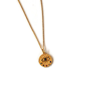 Gold evil eye necklaces small - charms, επιχρυσωμένα, ασήμι 925, μάτι, κοντά, evil eye - 5