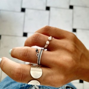 Δαχτυλίδι "γράνα" - μαργαριτάρι, επιχρυσωμένα, επάργυρα, βεράκια, αυξομειούμενα, φθηνά - 5