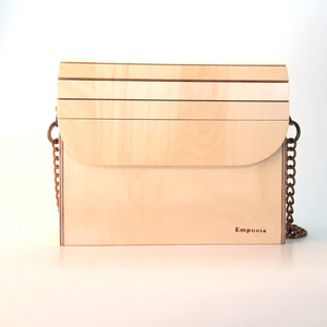 Ξύλινη τσάντα από σημύδα (large) - ξύλο, ώμου, δώρο, χειροποίητα