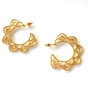 ροζ gold earrings - ορείχαλκος, καρφωτά, boho, ethnic, faux bijoux, Black Friday