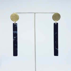 Σκουλαρίκια μπρούτζινα με πλέξι γκλας - ασήμι, ακρυλικό, plexi glass, μπρούντζος, κρεμαστά, faux bijoux