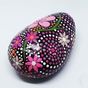 Άνοιξη, λουλούδια ροζ, ζωγραφισμένα σε πέτρα θαλάσσης - ζωγραφισμένα στο χέρι, πέτρα, λουλούδια, Black Friday, διακοσμητικές πέτρες - 2