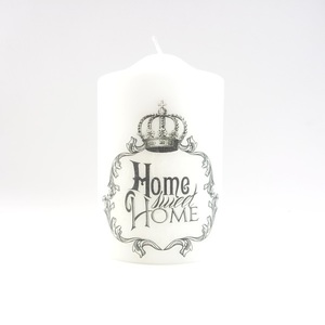 Διακοσμητικό Λευκό Κερί Home Sweet Home - κορώνα, decor, κερί