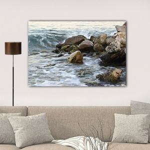 Κάδρο. Βράχια και κύματα σε μια φωτογραφία θαλασσινή. - πίνακες & κάδρα, επιτοίχιο, καλλιτεχνική φωτογραφία - 2