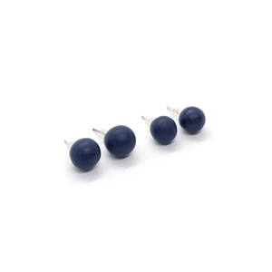 "Dots & Colors" - Μπλε καρφωτά σκουλαρίκια από πολυμερή πηλό - ασήμι 925, πηλός, minimal, καρφωτά, φθηνά