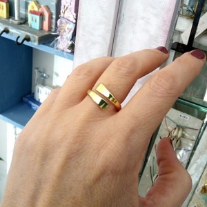 Επίχρυσο δαχτυλίδι πλακέ - επιχρυσωμένα, ορείχαλκος, μικρά, boho, μπρούντζος, αυξομειούμενα, φθηνά - 4