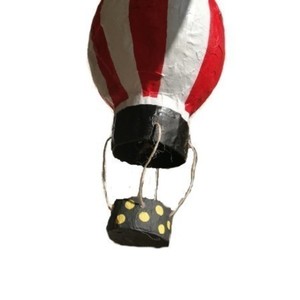 Χειροποίητο αερόστατο από παπιέ μασέ - δώρο, αερόστατο, χειροποίητα, διακοσμητικά - 2