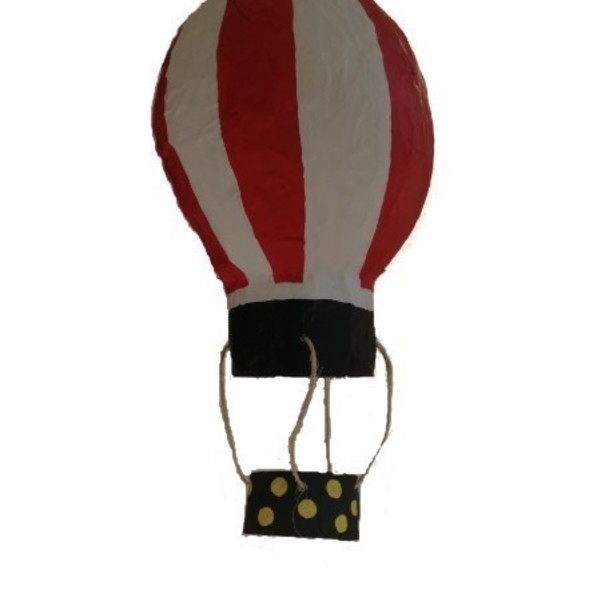 Χειροποίητο αερόστατο από παπιέ μασέ - δώρο, αερόστατο, χειροποίητα, διακοσμητικά - 3