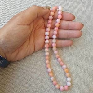 Κολιέ κοντό ροζ ημιπολύτιμος λίθος - ημιπολύτιμες πέτρες, γυναικεία, κοντά - 3