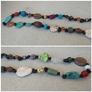 κολιέ μακρύ με πέτρες πολύχρωμες mix - ημιπολύτιμες πέτρες, γυναικεία, χάντρες, μακριά - 4