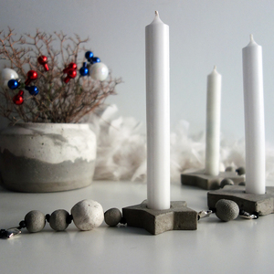 Κηροπήγιο "ΜΙΚΡΗ ΑΡΚΤΟΣ " - διακόσμηση, τσιμέντο, χριστουγεννιάτικα δώρα, κεριά & κηροπήγια - 2