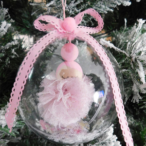 Χριστουγεννιάτικη κοριτσίστικη μπάλα με κολιέ - δώρο, χριστουγεννιάτικο, στολίδια, μπάλες - 4