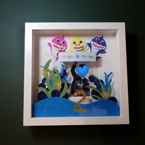 Καδράκι '' Baby Shark'' - πίνακες & κάδρα, αγόρι, personalised, δώρα γενεθλίων, σούπερ ήρωες, παιδικά κάδρα - 3