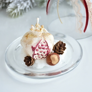 Γυάλινο επιτραπέζιο γούρι με αρωματικό κερί - διακοσμητικό, γούρι, χριστουγεννιάτικο, κεριά & κηροπήγια - 4