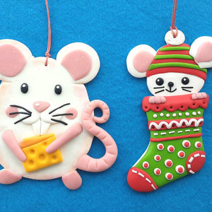 Χριστουγεννιάτικο στολίδι δέντρου ποντικάκι σε κάλτσα - χειροποίητα, χριστουγεννιάτικο, στολίδια - 2