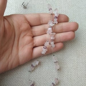 κολιέ με ροζ και μώβ ημιπολύτιμο λίθο - ημιπολύτιμες πέτρες, γυναικεία, κοντά, φθηνά - 4