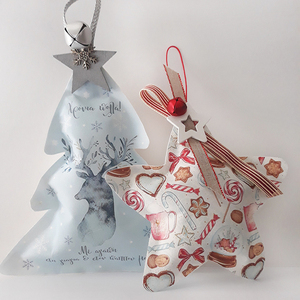 Χριστουγεννιάτικα κρεμαστά στολίδια Δέντρο - Αστέρι - αστέρι, παππούς, χριστουγεννιάτικο δέντρο, στολίδια, δώρα για δασκάλες